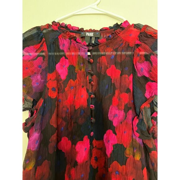 Paige Silk Floral Blouse, Size S - Picture 1 of 8